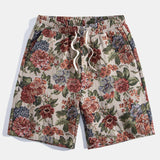 Floral Jacquard Cuban Shirt and Shorts Set