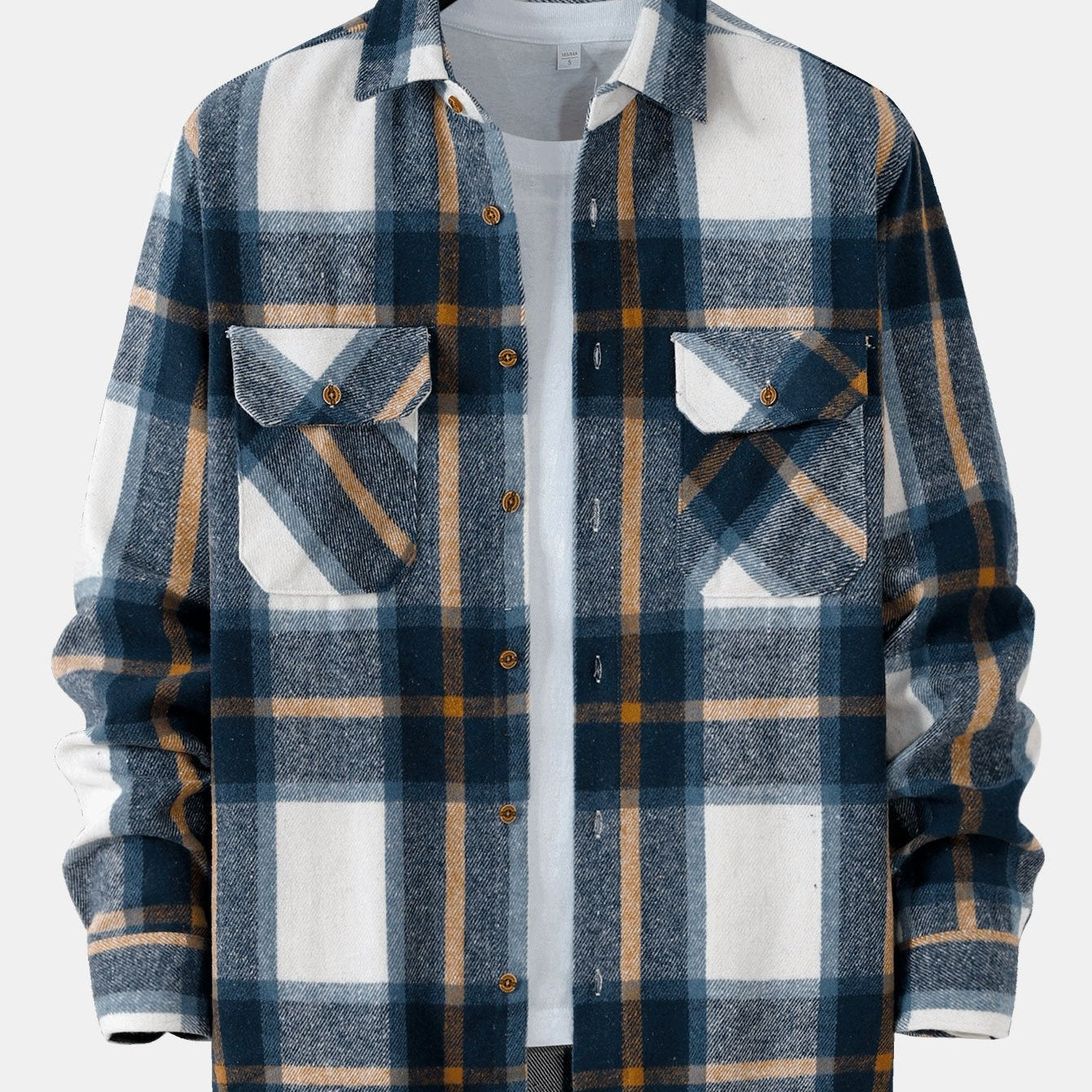 Plaid Flannel Overshirt with Double Pockets