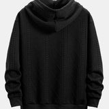 Comfortable Geometric Jacquard Hoodie and Jogger Set