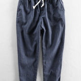 Cropped Pants in Linen-Cotton Blend