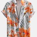 Floral Print Button-Up Shirt and Swim Shorts Set