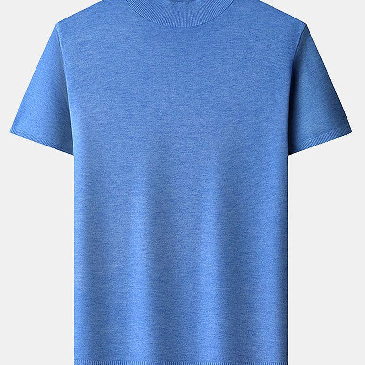 Short Sleeve Muscle-Fit Mock Neck Sweater