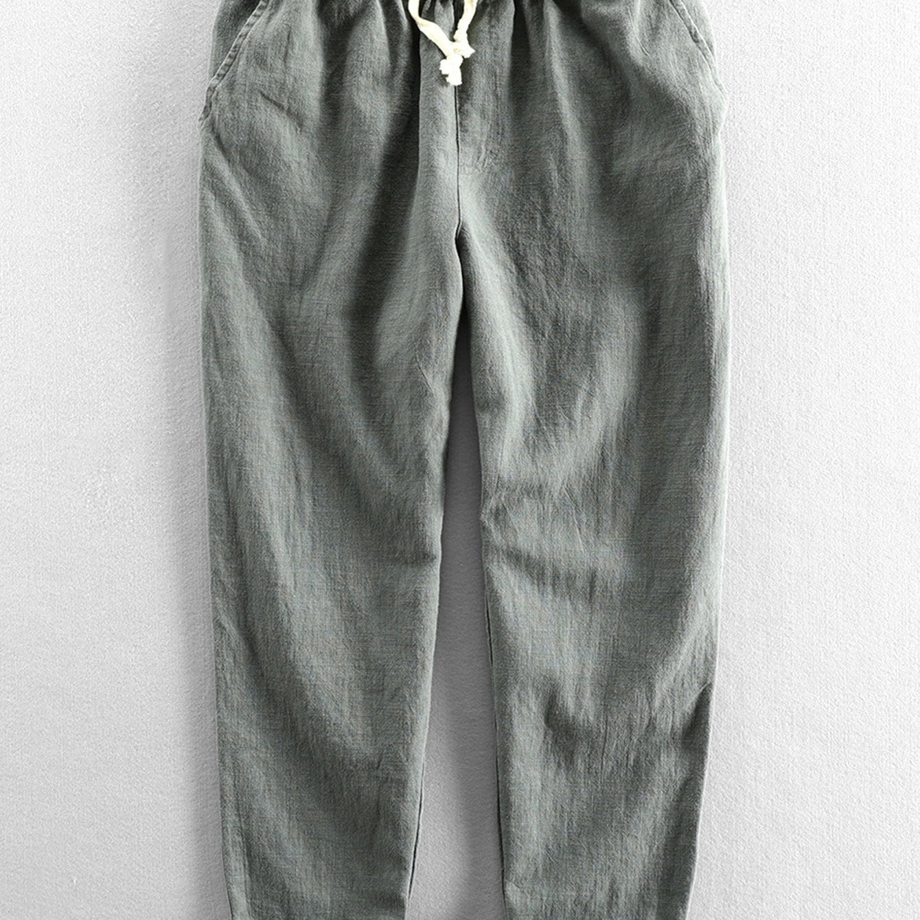 Cropped Pants in Linen-Cotton Blend