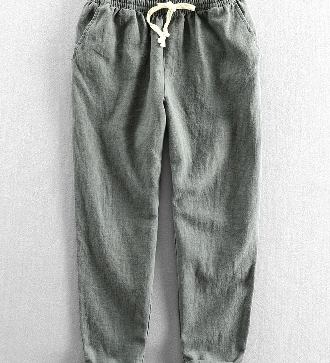 Cropped Pants in Linen-Cotton Blend