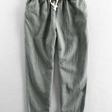 Cropped Pants in Linen-Cotton Blend