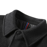 Quilted Wool Blend Lapel Overcoat with Lining