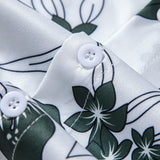 Floral Pattern Button-Up Shirt and Swim Shorts Set