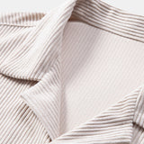 Corduroy Cuban Shirt and Shorts Set with Short Sleeves