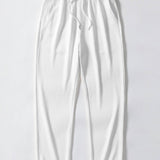 V-Neck Ribbed Polo with Short Sleeves & Straight Leg Ribbed Trousers