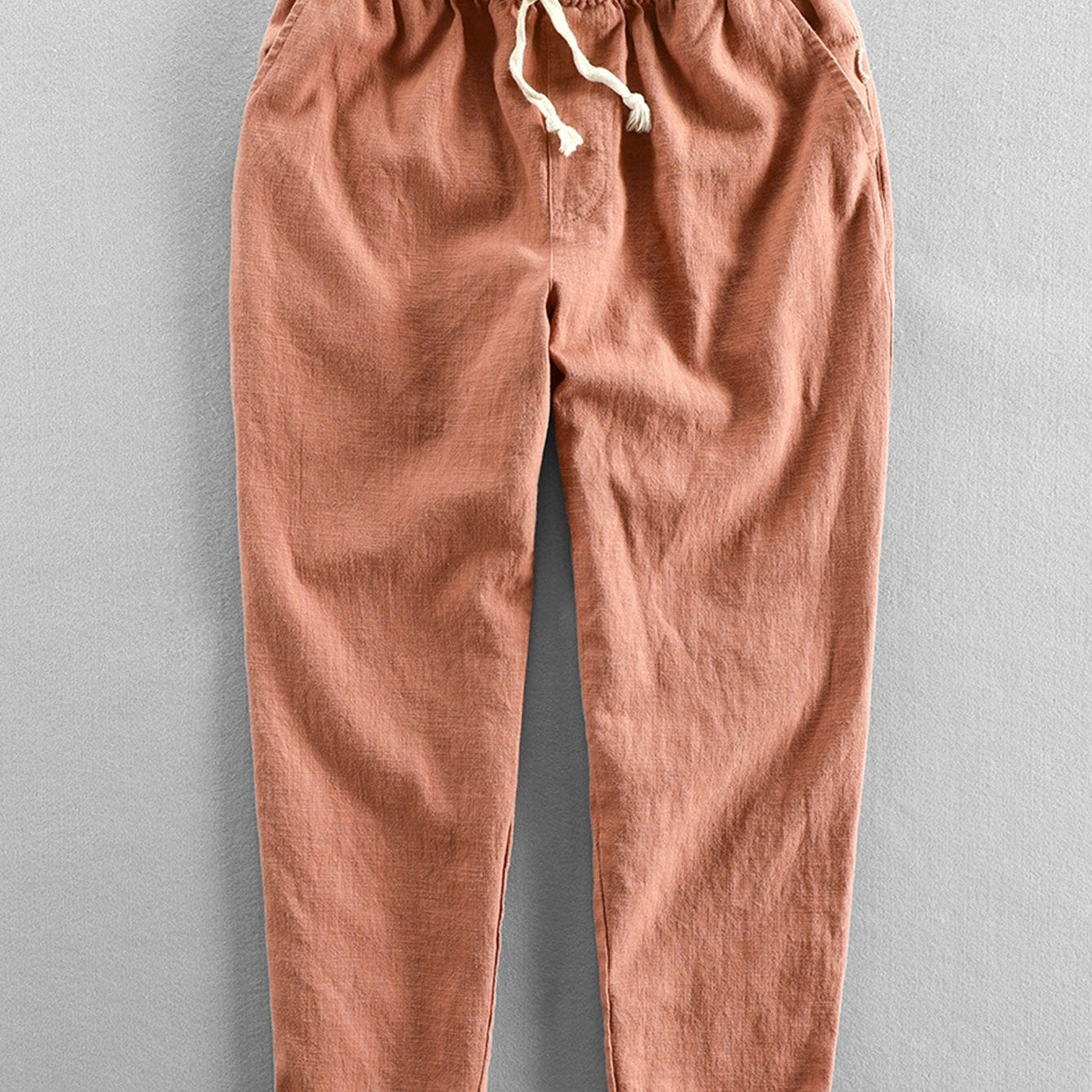 Cropped Pants in Linen-Cotton Blend