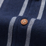Cotton Blend Striped Cuban Shirt with Straight Leg Linen Trousers