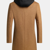 Removable Hooded Wool Overcoat