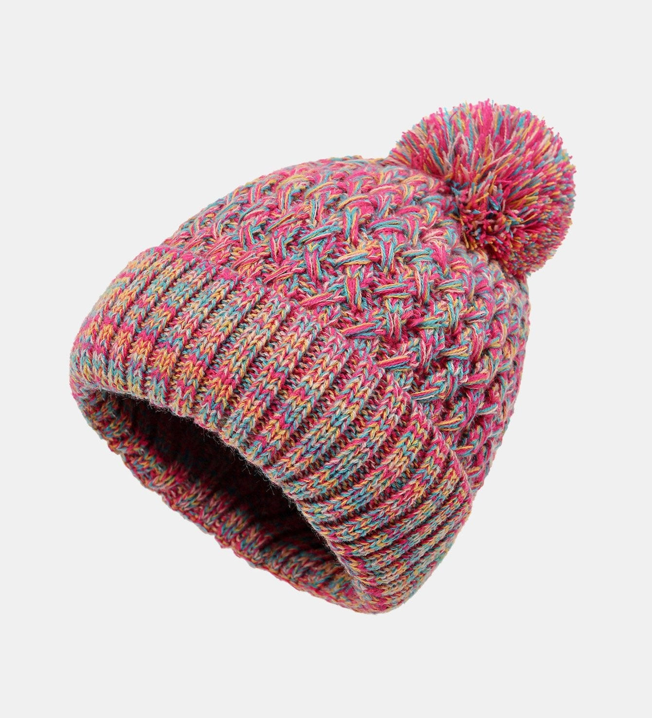 Pom Pom Jacquard Knit Beanie