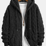 Geometric Jacquard Zip-Up Teddy Jacket
