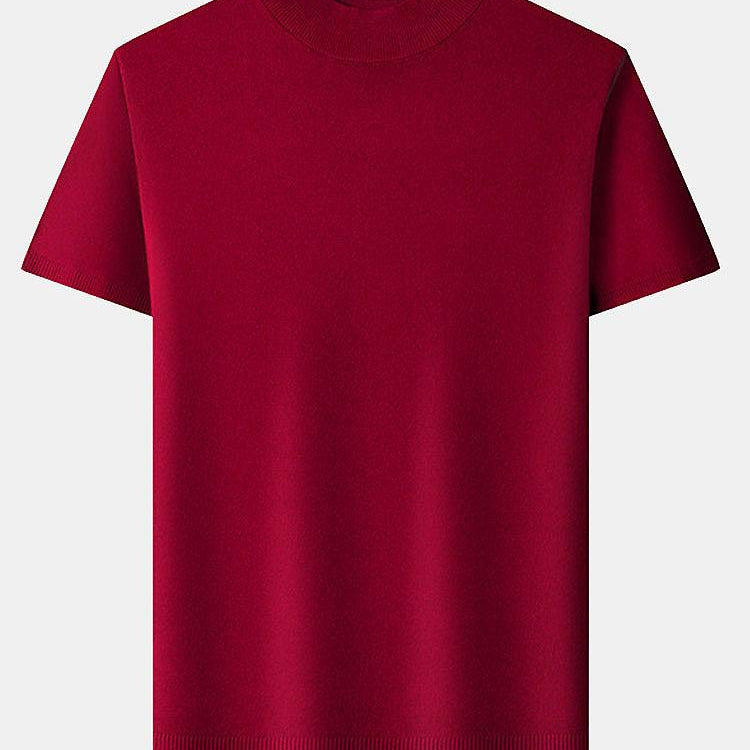 Short Sleeve Muscle-Fit Mock Neck Sweater
