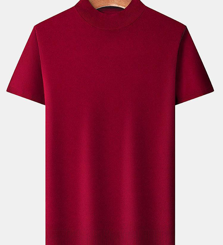 Short Sleeve Muscle-Fit Mock Neck Sweater