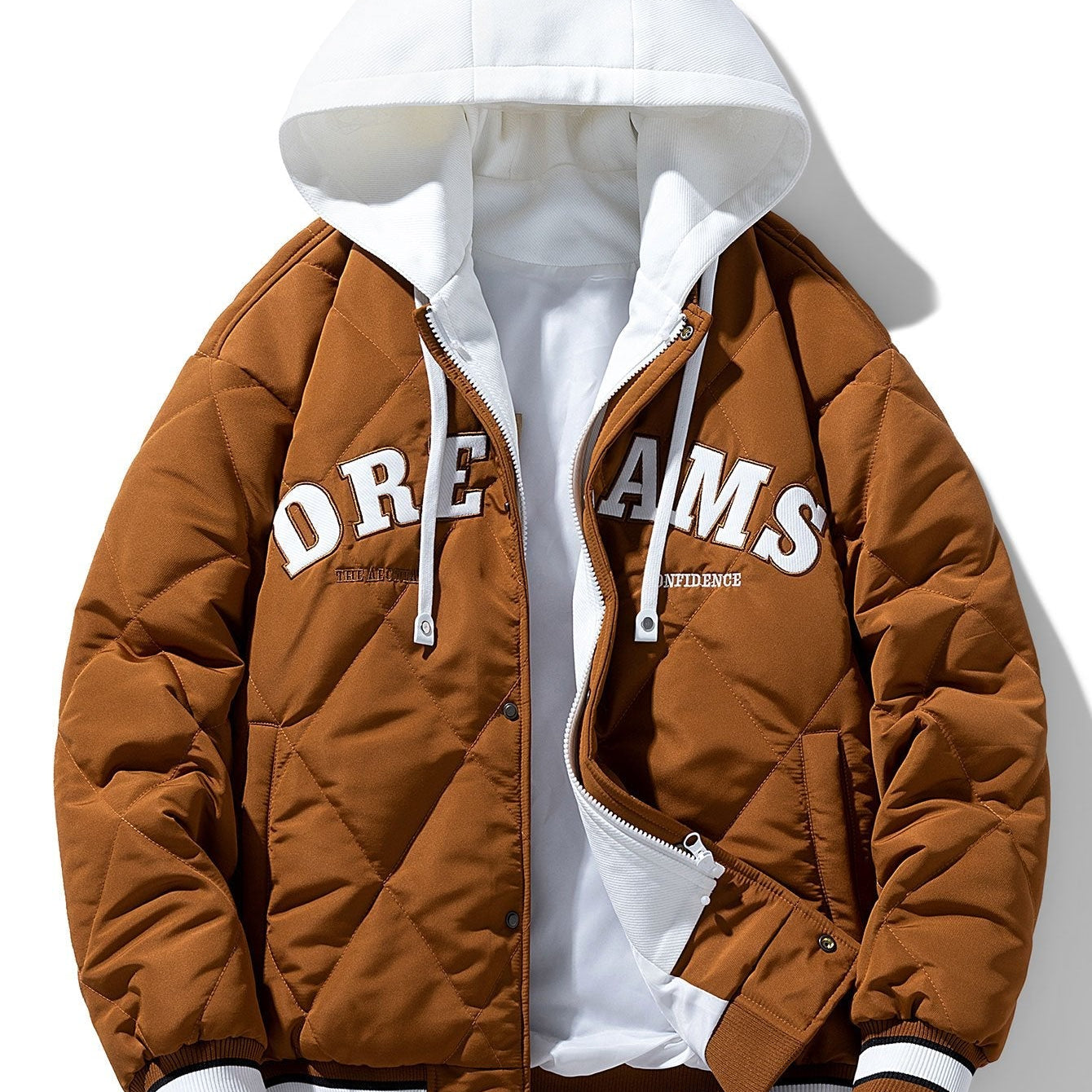 Dual-Function Quilted Hooded Baseball Jacket