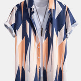 Geometric Pattern Button-Up Shirt