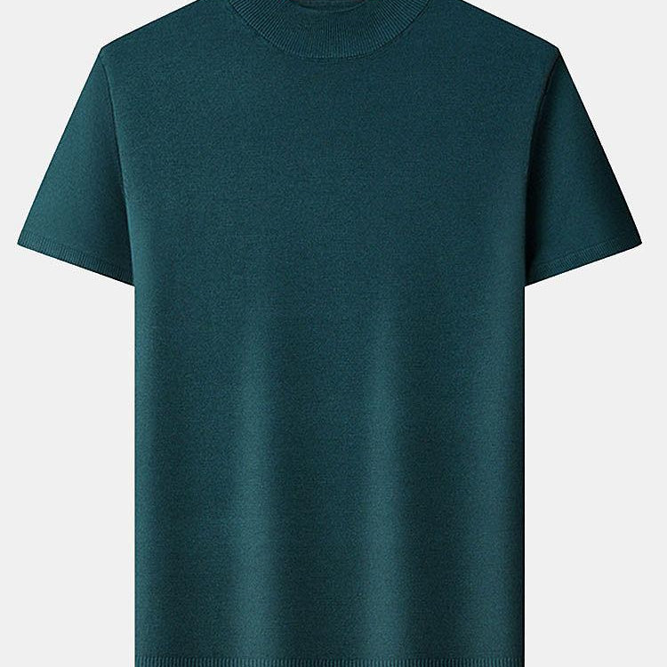 Short Sleeve Muscle-Fit Mock Neck Sweater