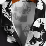 Dual Color Skull Graphic Shirt