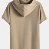 Ribbed Hooded T-Shirt for a Muscle Fit