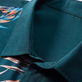 Button-Up Shirt with Leaf Patchwork Design