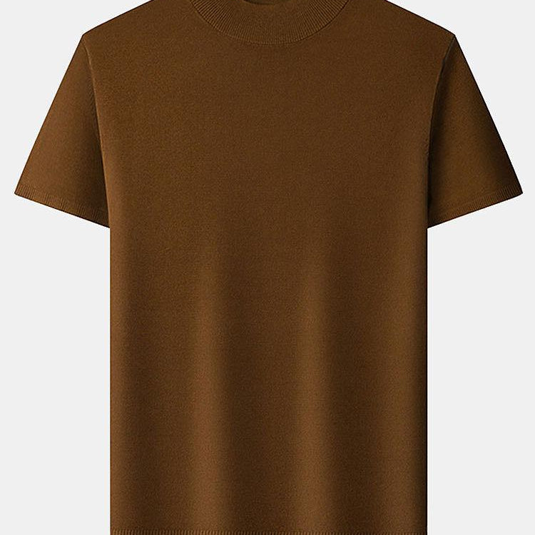 Short Sleeve Muscle-Fit Mock Neck Sweater
