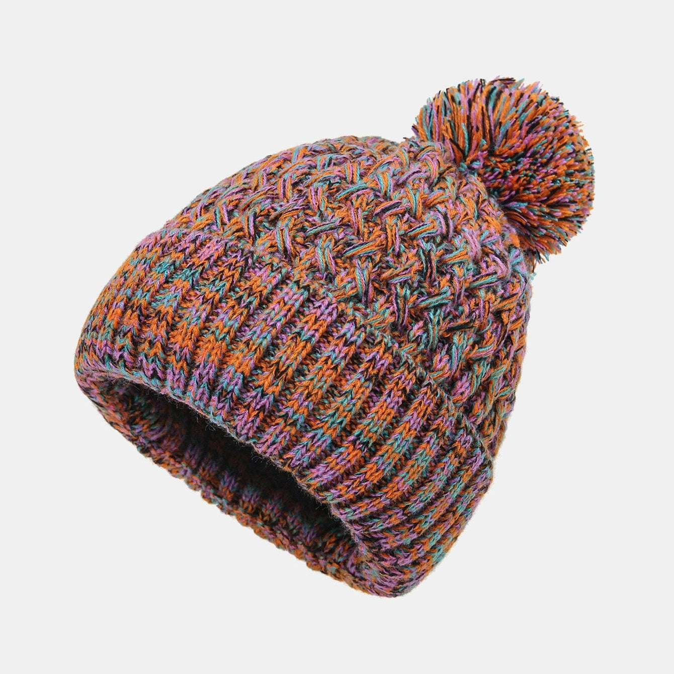 Pom Pom Jacquard Knit Beanie