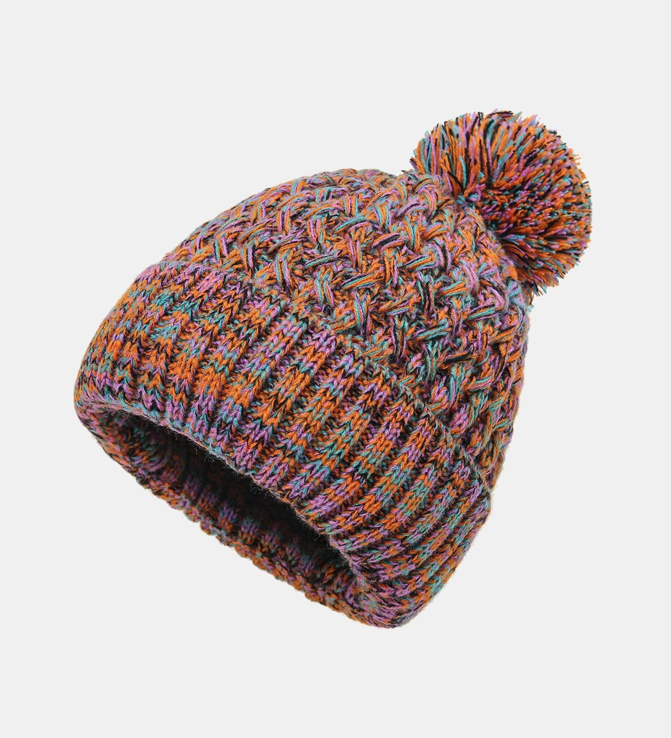 Pom Pom Jacquard Knit Beanie