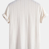 Geometric Jacquard Knit Polo