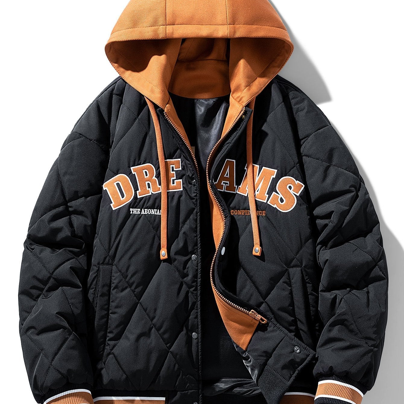 Dual-Function Quilted Hooded Baseball Jacket