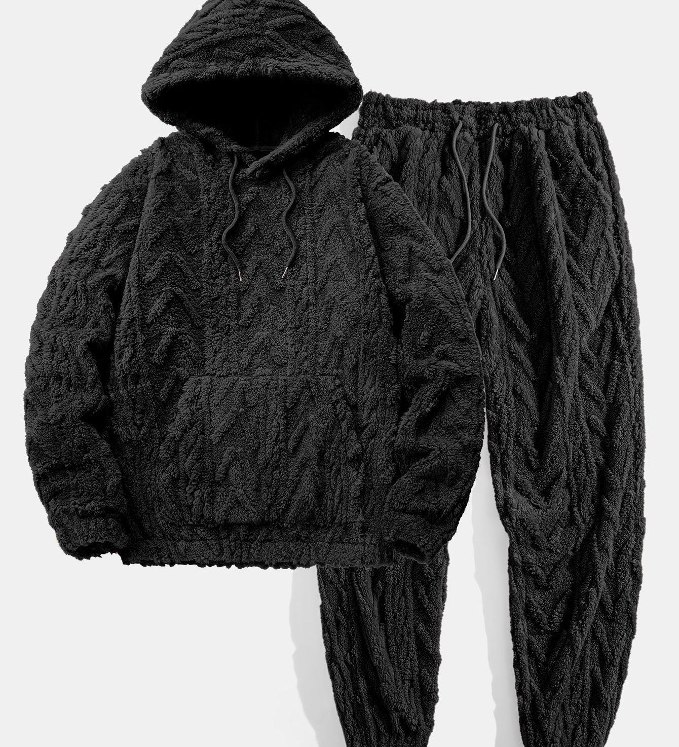 Geometric Jacquard Hoodie and Jogger Set