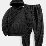 Geometric Jacquard Hoodie and Jogger Set