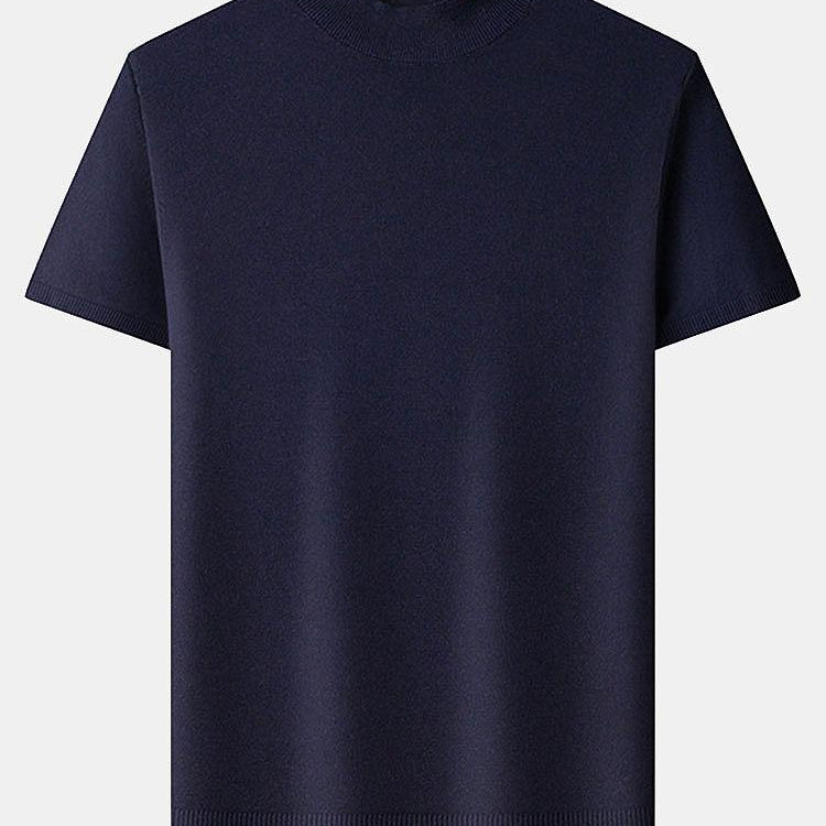 Short Sleeve Muscle-Fit Mock Neck Sweater