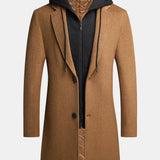 Removable Hooded Wool Overcoat