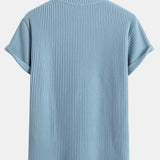 Waffle Knit Arc Hem Tee