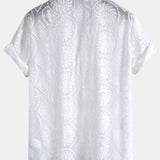 Floral Embroidery Cuban Shirt