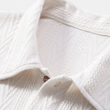 Geometric Jacquard Knit Polo