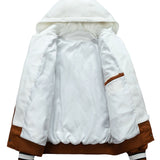 Dual-Function Quilted Hooded Baseball Jacket