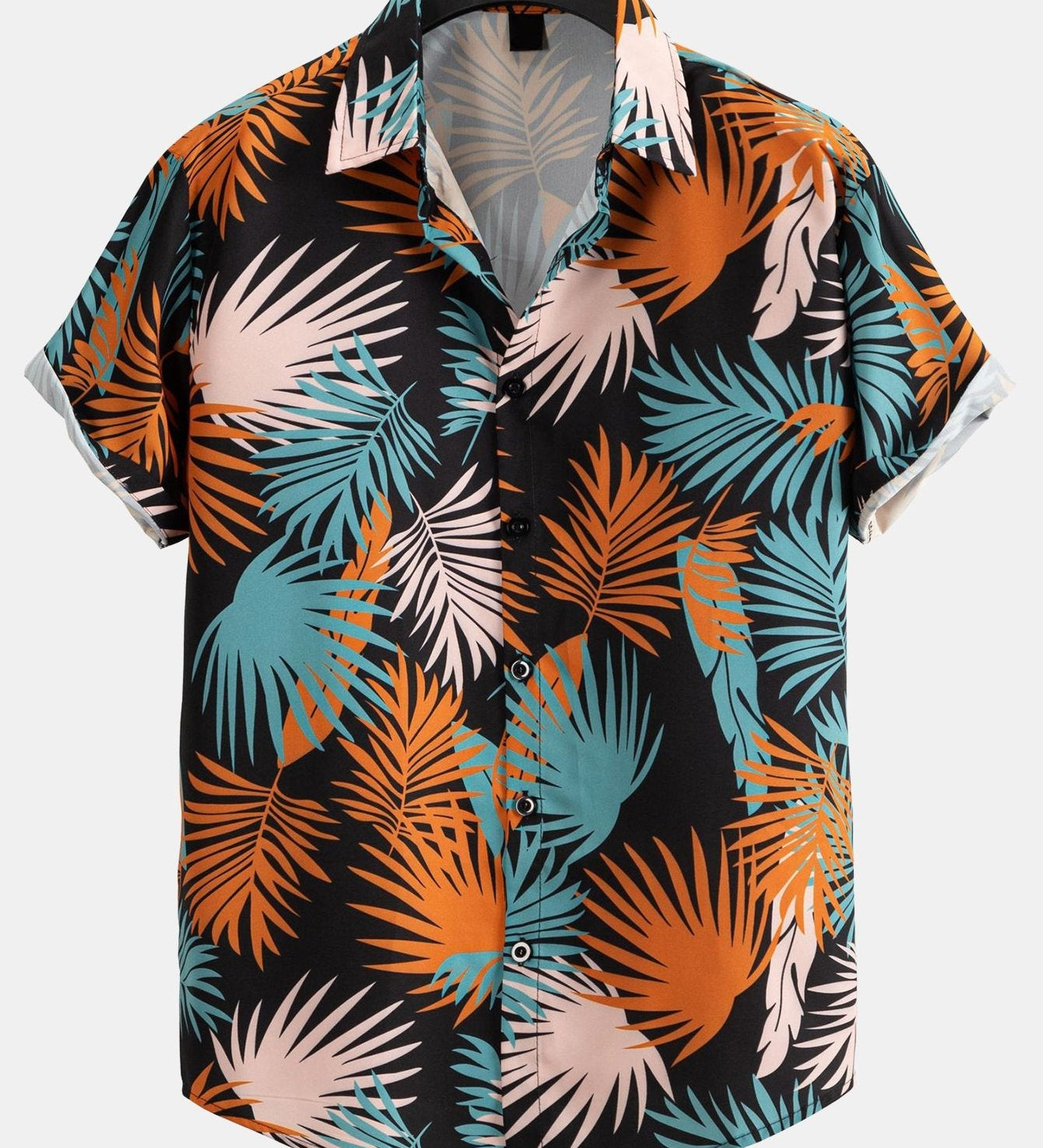 Button-Up Shirt with Leaf Print