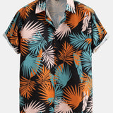 Button-Up Shirt with Leaf Print