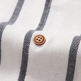 Cotton Blend Striped Cuban Shirt with Straight Leg Linen Trousers