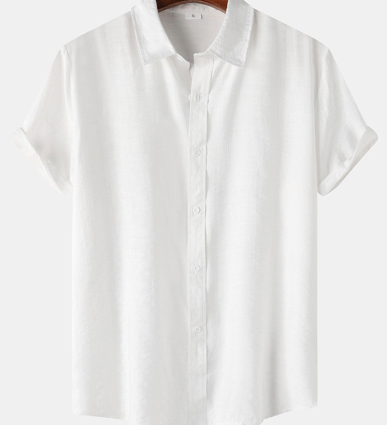 Textured Short Sleeve Button-Up Shirt