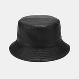 Solid PU Leather Bucket Hat