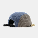 Color Block Corduroy Baseball Cap with Slogan Design