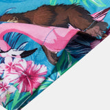 Button-Up Shirt with Tropical Plants and Orangutan Design