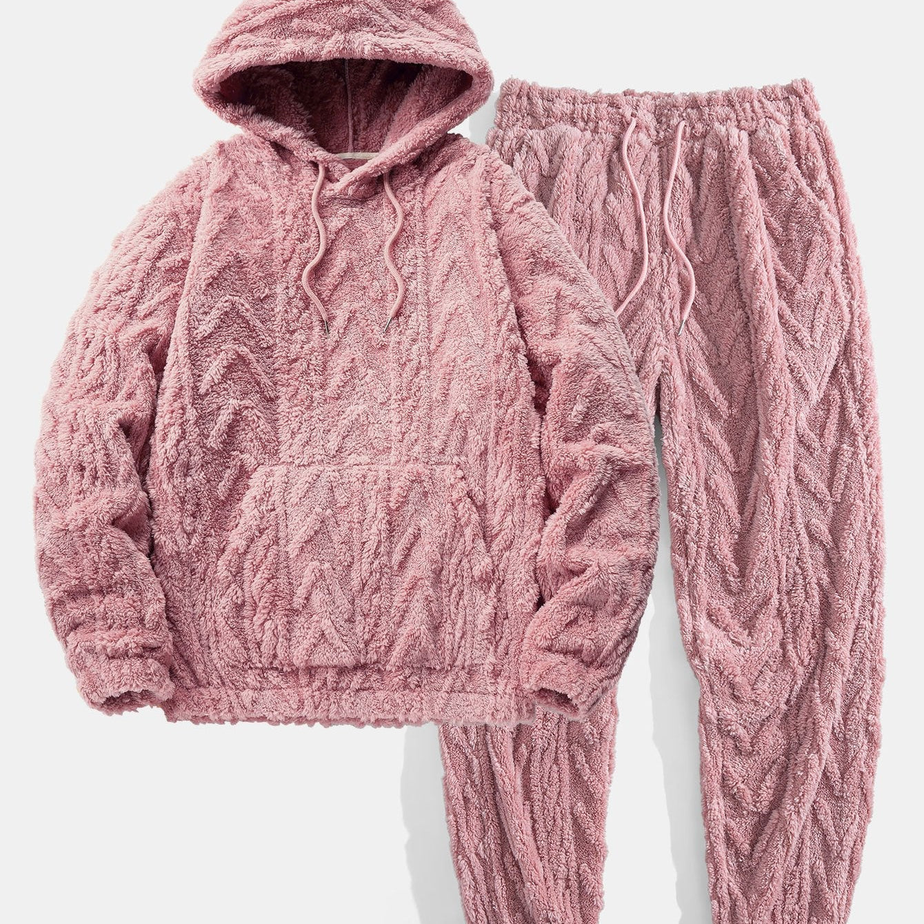 Geometric Jacquard Hoodie and Jogger Set