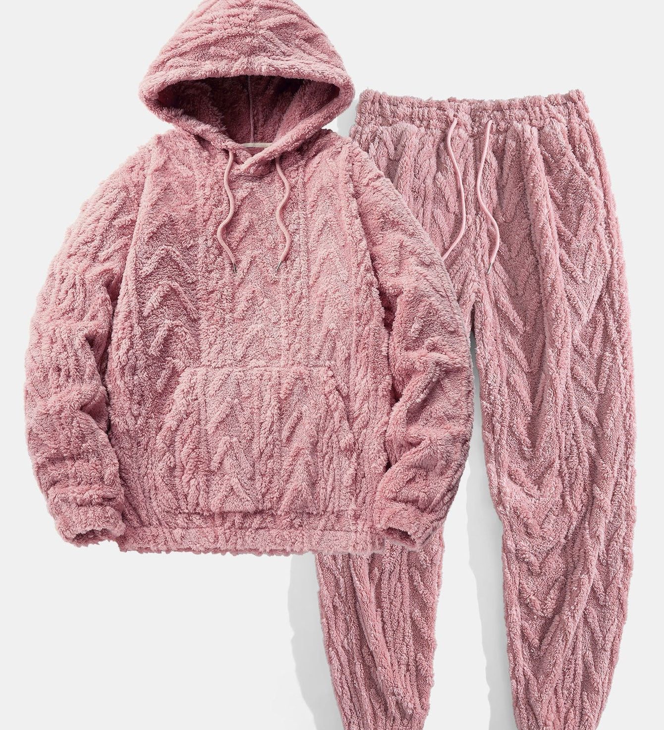 Geometric Jacquard Hoodie and Jogger Set