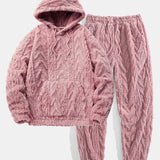 Geometric Jacquard Hoodie and Jogger Set