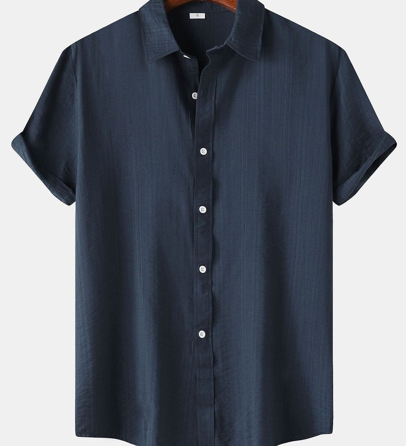 Textured Short Sleeve Button-Up Shirt